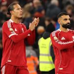 Salah celebrating a goal for Liverpool