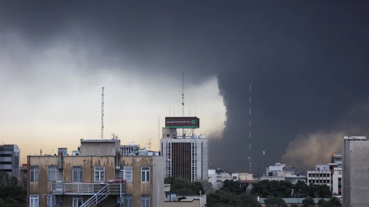 Iran new supreme leader Tehran strikes smoke over oil depot