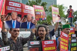 Indonesia US ties Iran war criticism protest in Jakarta