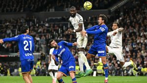 Rudiger face challenge Getafe Real Madrid knee contact at Bernabéu