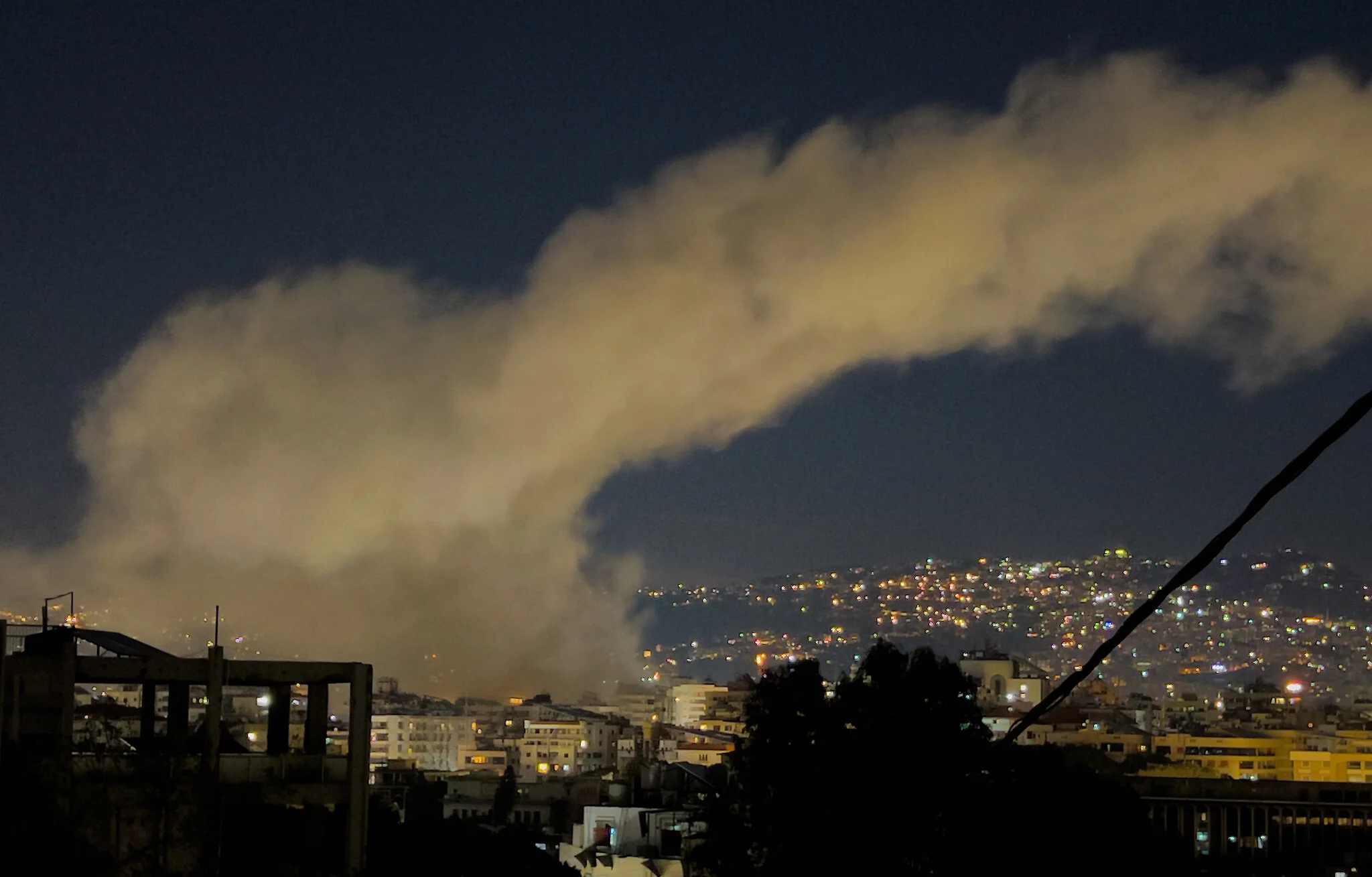 Israel strikes Lebanon after Hezbollah attack smoke rising in Beirut southern suburbs
