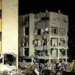 Emergency responders at southern Israeli town after Iranian missile attack injuring 160 people near nuclear site