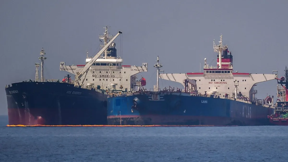Russian crude oil tanker at port in the Philippines