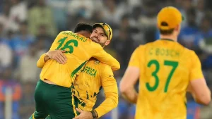 South Africa celebrate victory over Zimbabwe to set up New Zealand semi-final T20 World Cup