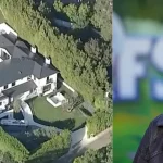 Exterior of Rihanna’s Beverly Hills home with a gated entrance.