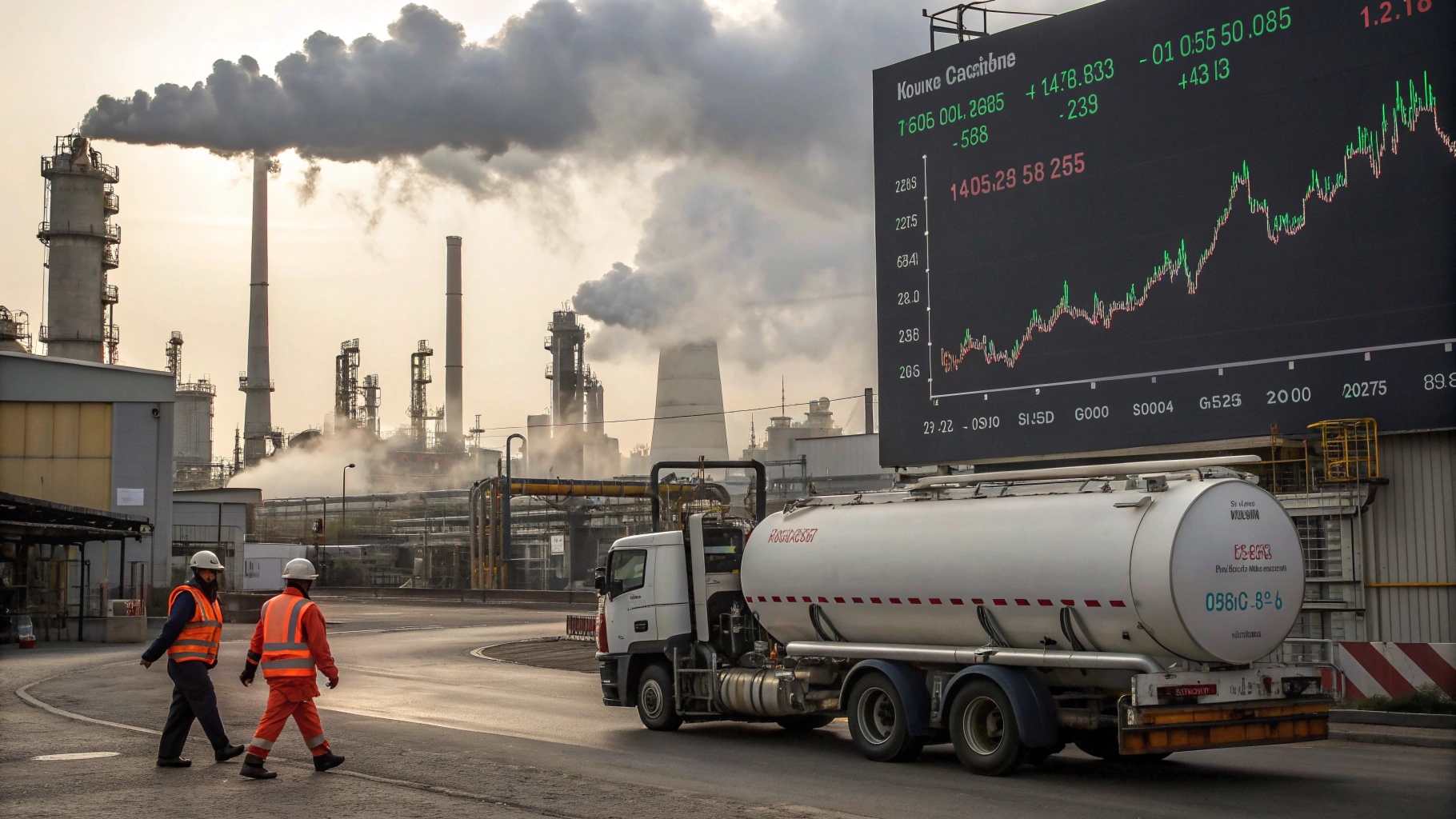 global energy supply crisis oil market pipeline illustration