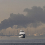 Oil tanker attack in Dubai’s Jebel Ali port after suspected Iranian strike, March 2026, highlighting Middle East maritime tensions.