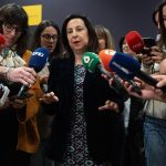 Spanish Defence Minister Margarita Robles announces measures related to military and airspace policy in Madrid.