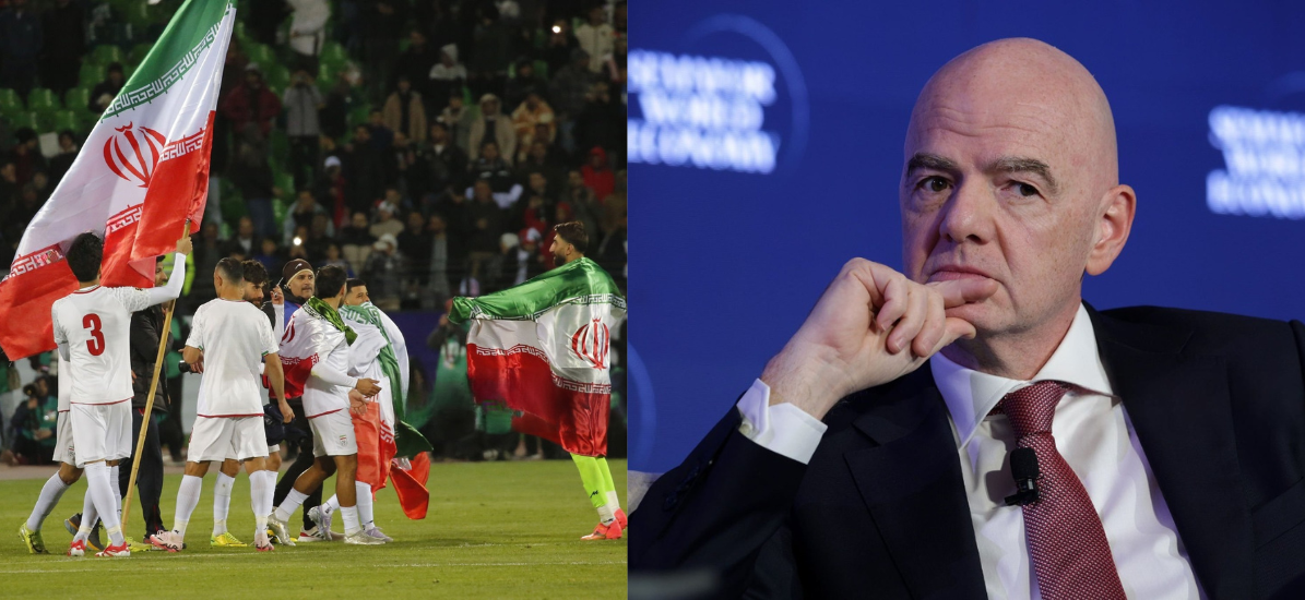 Iran football team and FIFA President Gianni Infantino ahead of World Cup 2026