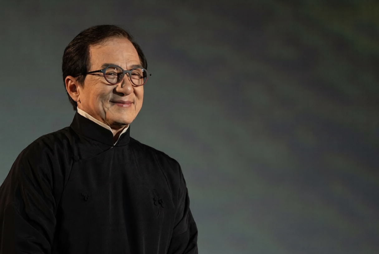 Jackie Chan on stage at the 78th Locarno Film Festival during the 'Affeksjonsverdi' movie screening