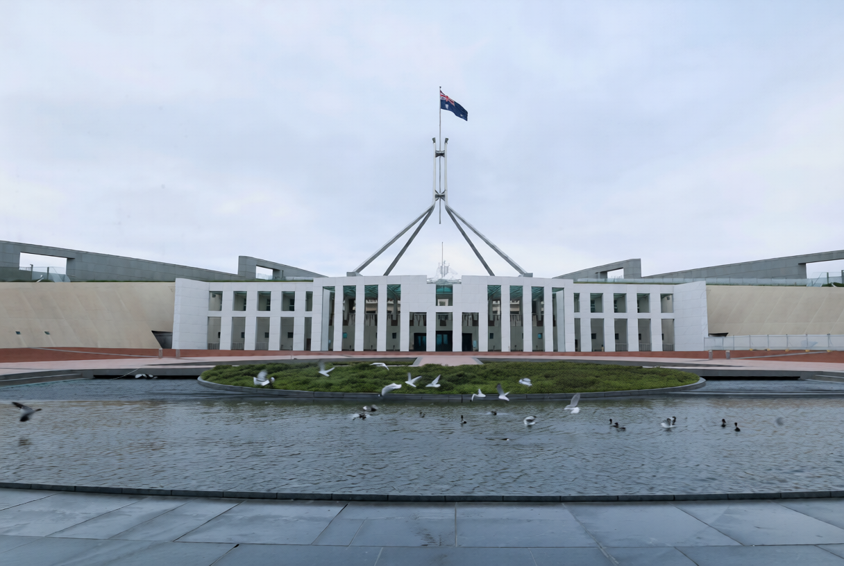 Australia Parliament House in Canberra during first sitting session of 2026 under Prime Minister Anthony Albanese